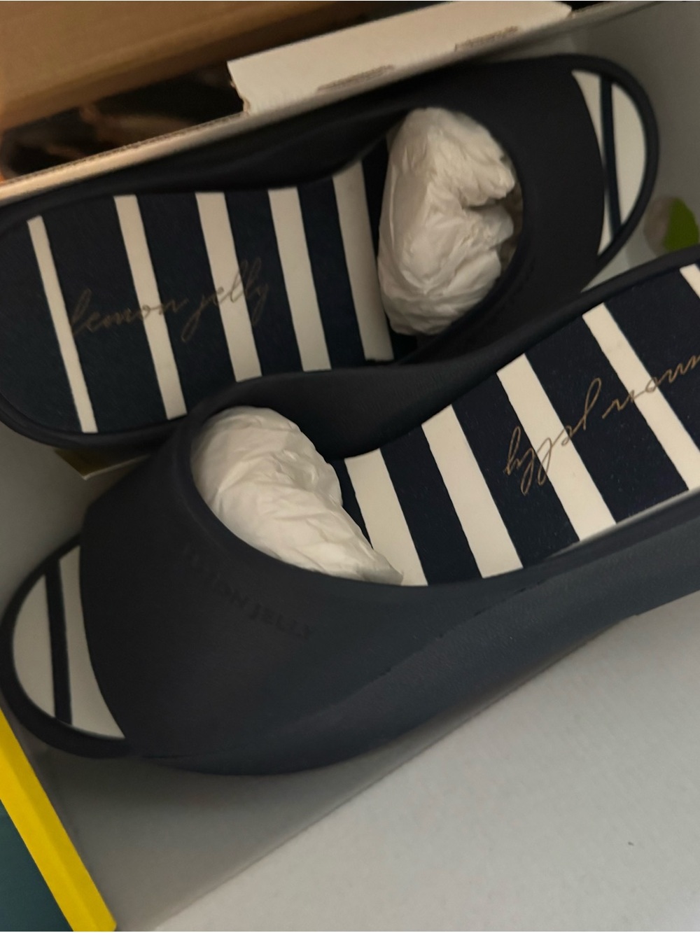 Lemon Jelly Navy Slip-On Reef Sandals for Women